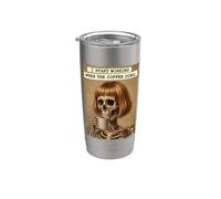 I Start Working When Coffee Does Skeleton Bob Hair Stainless Steel Insulated Tumbler