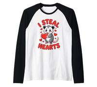 I Steal Hearts Opossum Valentine's Day Love Raglan Baseball Tee