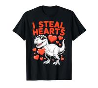 I Steal Hearts T rex Dino Baby Boy Valentines Toddler Kids T-Shirt