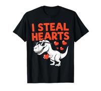 I Steal Hearts T rex Dino Baby Boy Valentines Toddler Kids T-Shirt