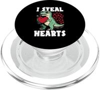 I Steal Hearts T-Rex Dinosaur Valentine's Boys Kids PopSockets PopGrip for MagSafe