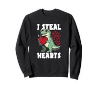 I Steal Hearts T-Rex Dinosaur Valentine's Boys Kids Sweatshirt