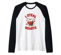 I Steal Hearts Valentine's Day Eagle Love Raglan Baseball Tee
