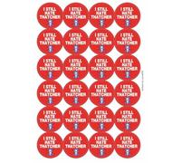 I Still Hate Thatcher Circular Matt Paper Stickers A4 Sheet of 24 (Each Sticker is 45mm Diameter)