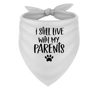 I still live with my parents (style two) statement [DBS1] printed dog bandana adjustable triangle scarf - Small