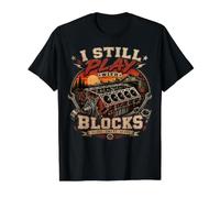 I Still Play with Blocks Funny Mechanic Engine Graphic Value Graphic T-Shirt, Men, Black, XL