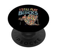I Still Play With Blocks Funny Quilting Design PopSockets Adhesive PopGrip