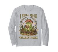I Still Read Children's Book Retro Mushroom Cottagecore Frog Long Sleeve T-Shirt