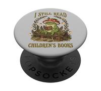 I Still Read Children's Book Retro Mushroom Cottagecore Frog PopSockets Adhesive PopGrip