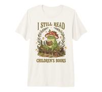 I Still Read Children's Book Retro Mushroom Cottagecore Frog Premium T-Shirt