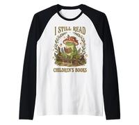 I Still Read Children's Book Retro Mushroom Cottagecore Frog Raglan Baseball Tee