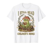 I Still Read Children's Book Retro Mushroom Cottagecore Frog T-Shirt