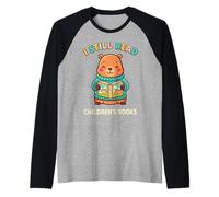 I Still Read Children's Books Cute Bear Reading Raglan Baseball Tee
