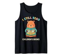 I Still Read Children's Books Cute Bear Reading Tank Top