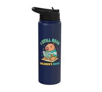 I Still Read Children's Books Cute Capybara Reading a Book Stainless Steel Insulated Water Bottle