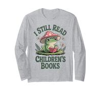 I Still Read Childrens Books Retro Frog Mushroom Cottegecore Long Sleeve T-Shirt