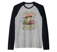 I Still Read Childrens Books Retro Frog Reading Cottegecore Raglan Baseball Tee