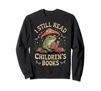 I Still Read Childrens Books Retro Frog Reading Cottegecore Sweatshirt