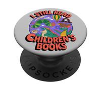 I Still Read Children's Books Retro Storybook Dragon Pirate PopSockets Adhesive PopGrip