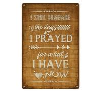 I Still Remember the Days I Prayed - Modern Farmhouse Decor for the Home Tin Decorations for Living Room - House Prayer Sign Religious Plaque Christian Gifts for Women 8 X 12 Inch