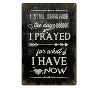 I Still Remember the Days I Prayed - Modern Farmhouse Decor for the Home Tin Decorations for Living Room - House Prayer Sign Religious Plaque Christian Gifts for Women 8 X 12 Inch
