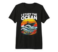 I Study The Ocean Marine Biologist Sea Life Waves Premium T-Shirt
