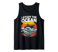 I Study The Ocean Marine Biologist Sea Life Waves Tank Top