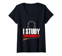 I Study Triggernometry Trap Shooting Clay Skeet Shooting V-Neck T-Shirt