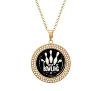 I Suck At Bowling Women's Necklaces Round Long Alloy Pendant Necklace Minimalist Tiny Jewelry Gift Golden-style
