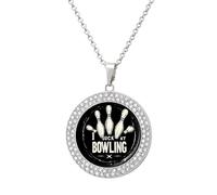 I Suck At Bowling Women's Necklaces Round Long Alloy Pendant Necklace Minimalist Tiny Jewelry Gift Silver-style