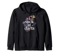 I Suck At Darts Bad Aim Casual Pub Games |- Zip Hoodie
