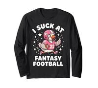 I Suck At Fantasy Football Cute Duck Player Long Sleeve T-Shirt