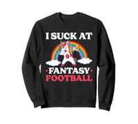 I Suck At Fantasy Football Poop Unicorn Rainbow Loser Men Sweatshirt