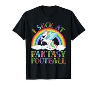 I Suck at Fantasy Football Poop Unicorn Rainbow Loser Men T-Shirt