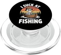 I Suck At Fishing Dad Skeleton Joke Sarcastic Fisherman PopSockets PopGrip for MagSafe