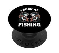 I Suck At Fishing Fisherman Joke Bass Fishing PopSockets Adhesive PopGrip