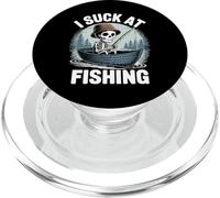 I Suck At Fishing Fisherman Joke Skeleton Bass Fishing PopSockets PopGrip for MagSafe