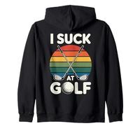 I Suck At Golf Loser Golfing Dad Funny Golf Zip Hoodie