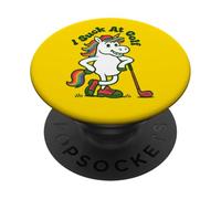 I Suck At Golf Loser Unicorn Sarcastic Golfing PopSockets Adhesive PopGrip