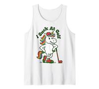 I Suck At Golf Loser Unicorn Sarcastic Golfing Tank Top