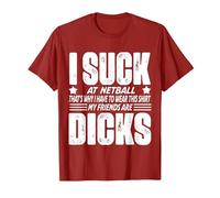 I Suck at Netball Loser Trophy T-Shirt, Men, Cranberry Red, 3X-Large