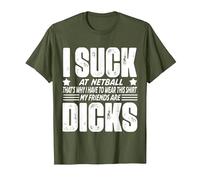 I Suck at Netball Loser Trophy T-Shirt, Men, Olive Green, XX-Large