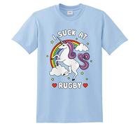 I Suck at Rugby Top Soccer League Meme Team Gift Funny Joke Lads Field T-Shirt - Large/Light Blue
