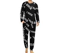 I Suck Men's Pyjama Sets Long Sleeve Tops & Sleepwear Pants Soft Loungewear Lounge Outfits