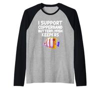 I Support Copperband Butterflyfish Keepers Reef Fish Raglan Baseball Tee