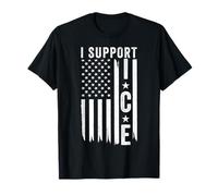 I Support ICE, Immigration Officers American Flag T-Shirt