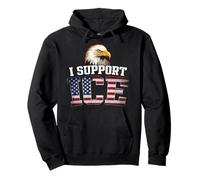 I Support ICE Stand With ICE Border Patrol US Flag Patriotic Pullover Hoodie