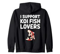 I Support Koi Fish Lovers Japanese Carp Symbol Harmony Peace Zip Hoodie