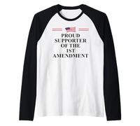 I Support The First Amendment Freedom Speech 1st Amendment Raglan Baseball Tee