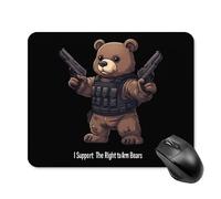 I Support The Right to Arm Bears Mouse Pad Square Mouse Mat Cute Mousepad